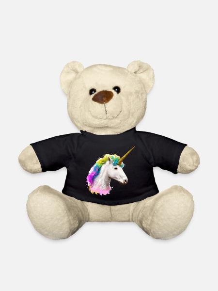 Farbenfrohes Einhorn - Teddy - Schwarz