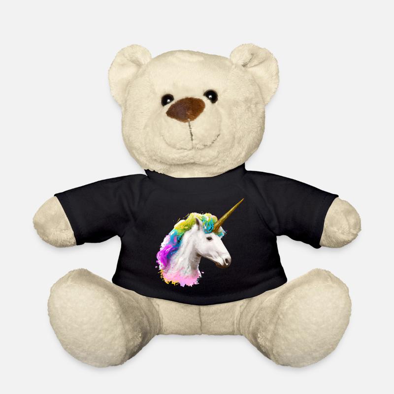 Farbenfrohes Einhorn - Teddy - Schwarz