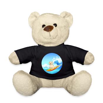 Labrador Retriever Chien Surf Vagues de la mer - Nounours - noir - Devant