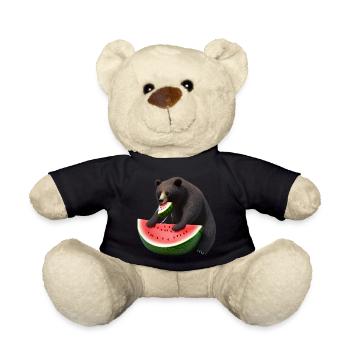 Bär mit Wassermelone - Teddy - Schwarz - Vorne