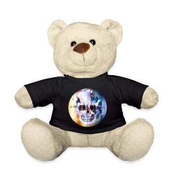 extravagant skull in colorful shimmering color - Teddy Bear - black - Front