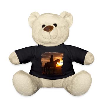 Horseback riding is an old tradition - Teddy Bear - black - Front