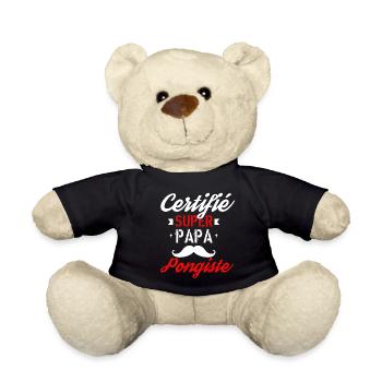 Certifié Super papa pongiste - Nounours - noir - Devant