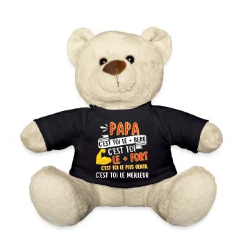 Le plus fort Papa Le meilleur Papa - Nounours - noir - Devant