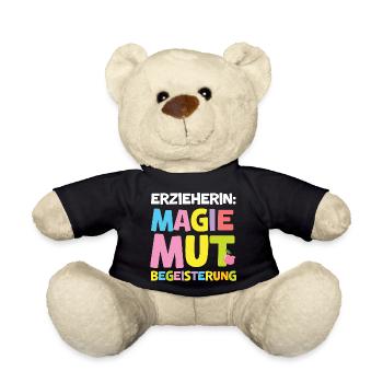 Erzieherin Weihnachten Magie Mut Moment - Teddy - Schwarz - Vorne