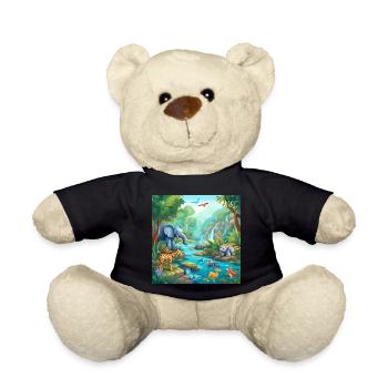 Jungle Animals Bathing Party - Teddy Bear - black - Front