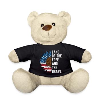 Land of the Free and the Brave Proud American - Teddy Bear - black - Front