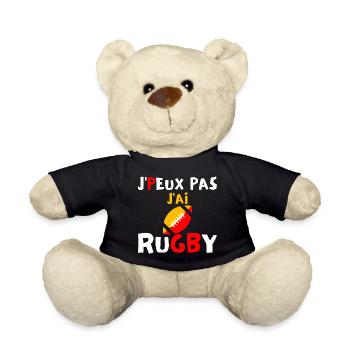 J peux pas j ai Rugby - Nounours - noir - Devant