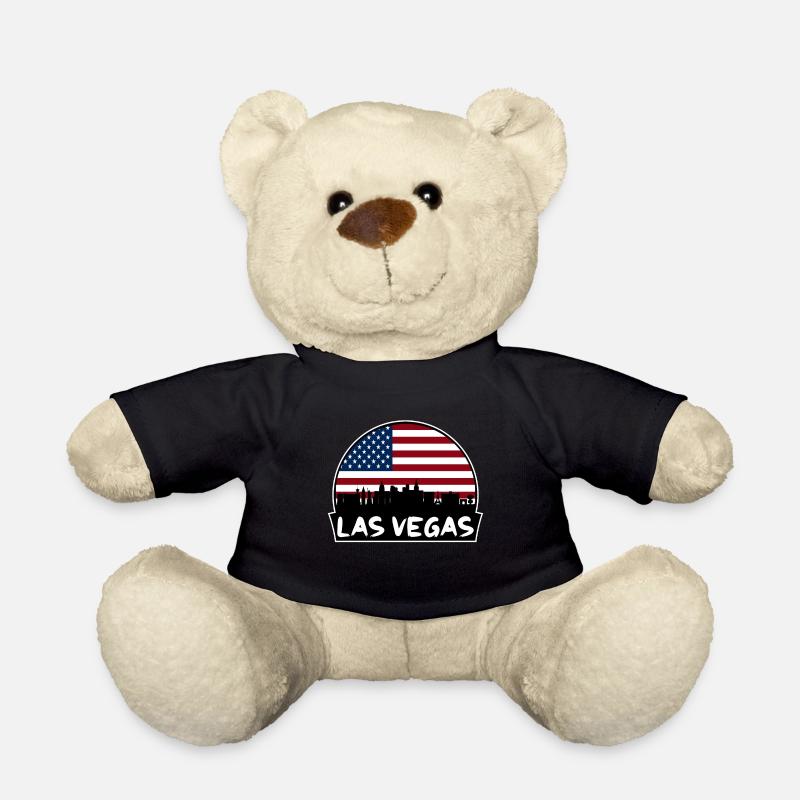 Las Vegas Nevada États-Unis Flag Skyline Silhouette Trave - Nounours - noir