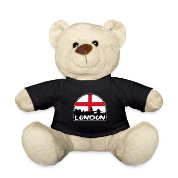 Londres, Angleterre, drapeau, Skyline, silhouette, voyage - Nounours - noir - Devant