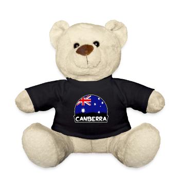 Canberra Australia Flag Skyline Silhouette Travel - Teddy Bear - black - Front