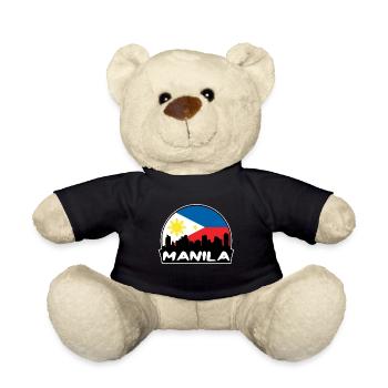 Manila Philippinen Flagge Skyline Silhouette Reisen - Teddy - Schwarz - Vorne