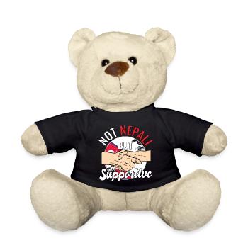 Not Nepali But Supportive Country Traveler Nepal - Teddy Bear - black - Front