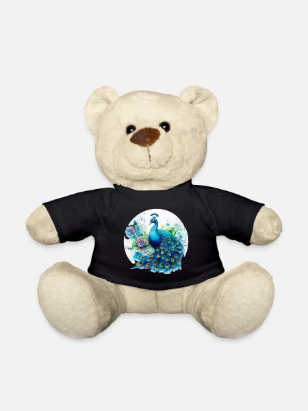 Fleurs de paon Plume de paon exotique coloré coloré - Nounours - noir