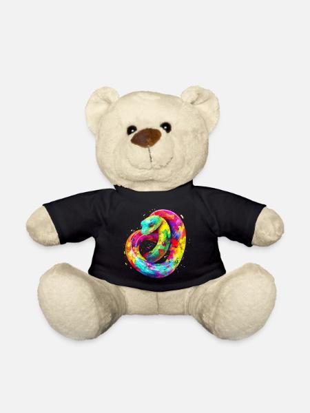 Regenbogen Schlange - Teddy - Schwarz
