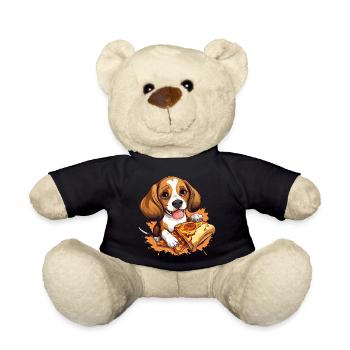 Pizza-loving beagle: irresistibly sweet - Teddy Bear - black - Front
