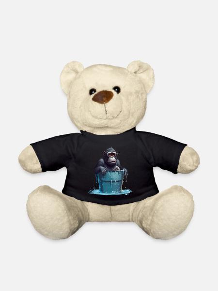 Affe kühlt sich an heißem Sommertag ab - Teddy - Schwarz