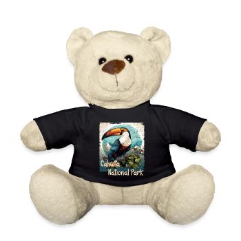 Cahuita National Park Toucan retro style - Teddy Bear - black - Front