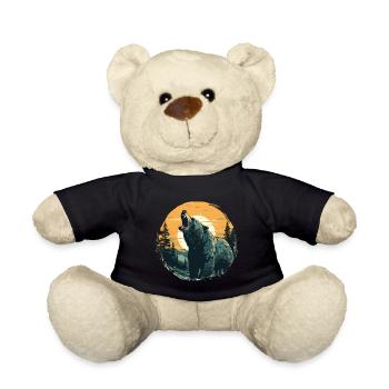 Grizzly in sundown - Teddy Bear - black - Front
