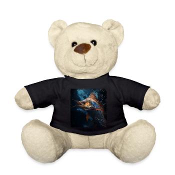 Marlin under Water retro style - Teddy Bear - black - Front