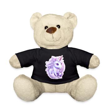 Cute unicorn - Teddy Bear - black - Front