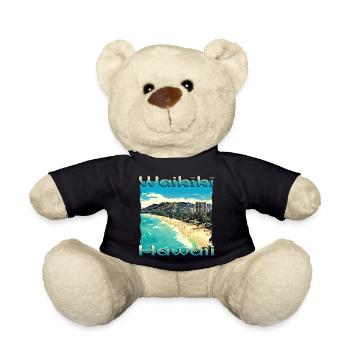 Hawaii Waikiki Beach O'ahu Honolulu Design - Teddy - Schwarz - Vorne
