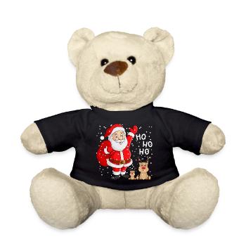 funny christmas santa claus - Teddy Bear - black - Front