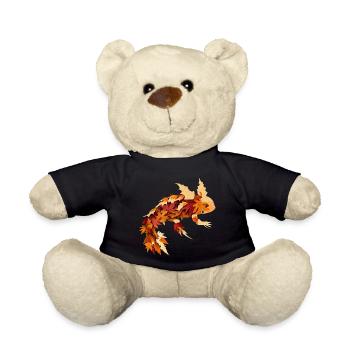 Herbstzauber mit Axolotl: Farbenfrohes Laub und Bl - Teddy - Schwarz - Vorne