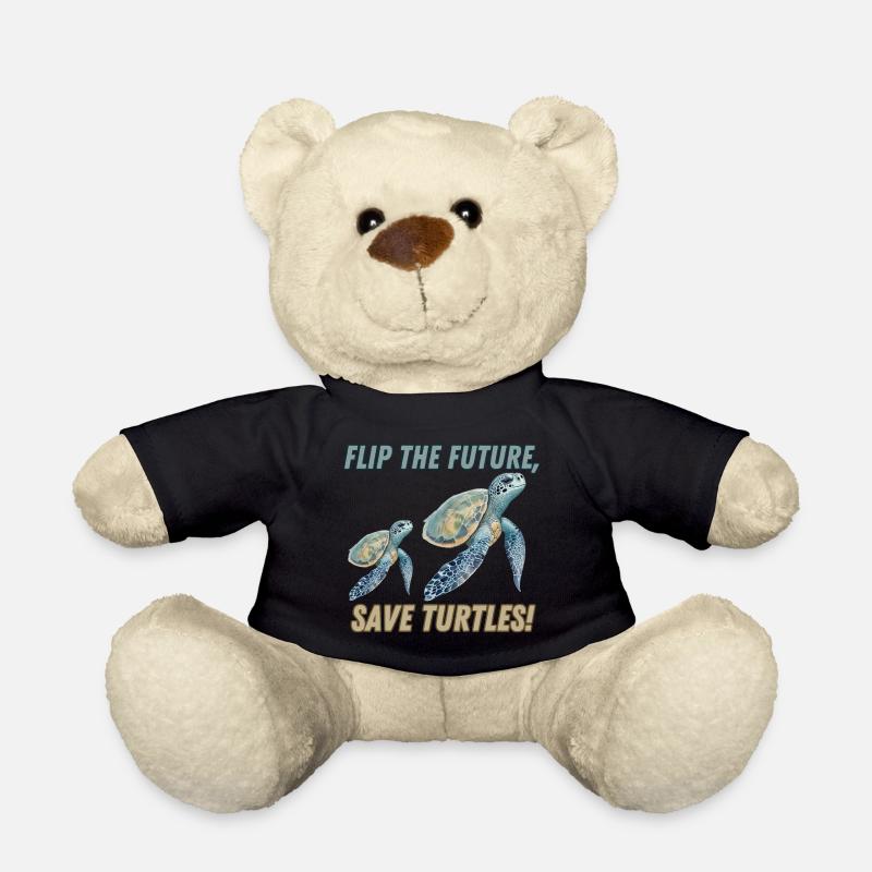 flip the future, save turtles! - Teddy Bear - black