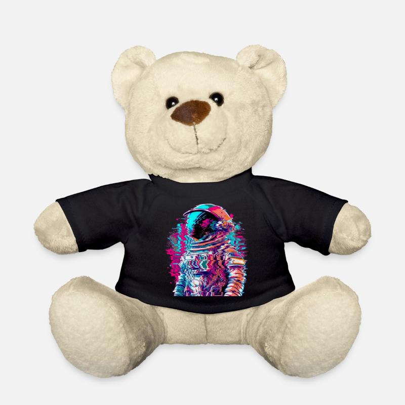 Astronaut Vaporwave Glitch 90er - Teddy - Schwarz