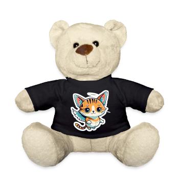 Ange gardien Chat Spiritualité Ange Cadeau - Nounours - noir - Devant