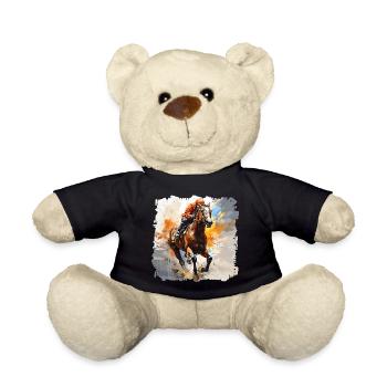 Horse racing has a long tradition - Teddy Bear - black - Front