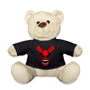 Totenkopf mit Weinglas - Teddy - Schwarz - Vorne