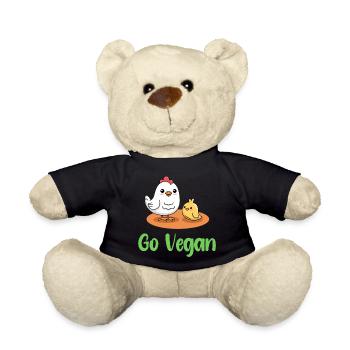 Design de poulet pour les fiers végétaliens - Nounours - noir - Devant
