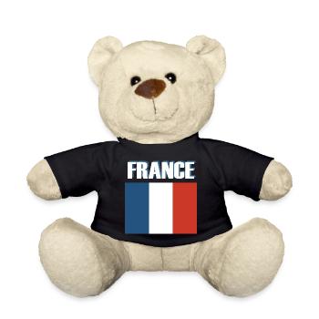 France Flag - Teddy Bear - black - Front