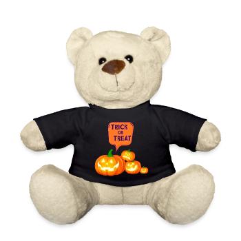 Halloween, Pumpkin, Witch - Teddy Bear - black - Front