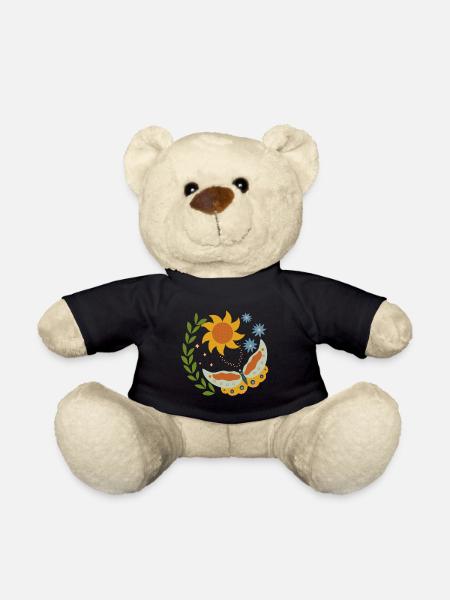 Schmetterling mit Sonnenblumen - Teddy - Schwarz