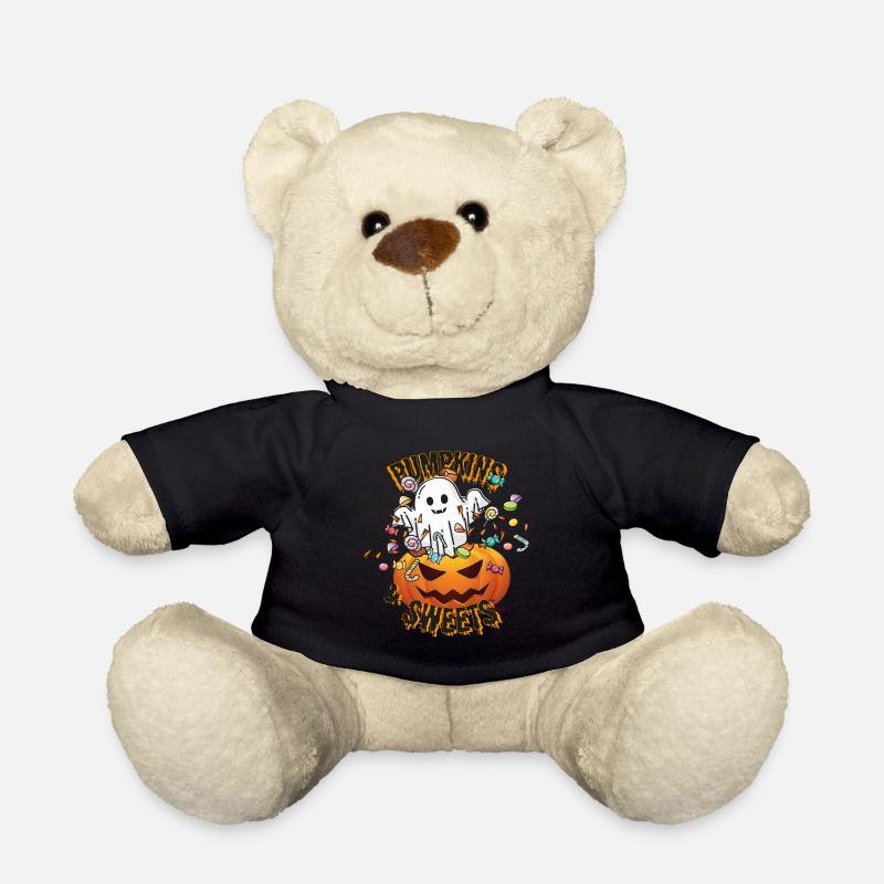 Halloween Ghost "Pumpkins and Sweets" - Teddy Bear - black