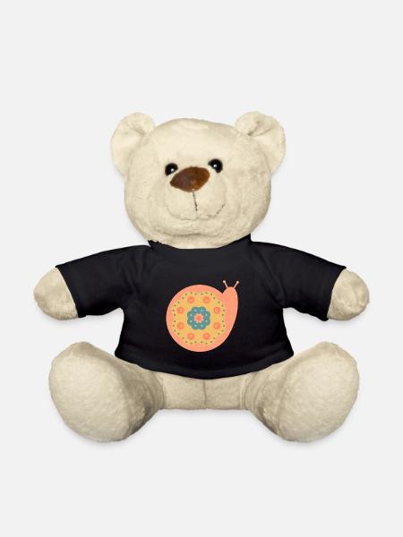 Escargot mignon avec des fleurs - Nounours - noir
