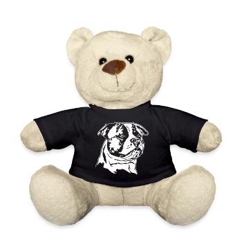 American Bulldog Portrait Dog Dogs Wilsigns - Teddy Bear - black - Front