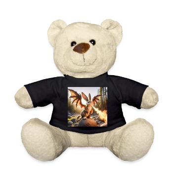 Feuerspeiender Hase Drache #12 - Teddy - Schwarz - Vorne
