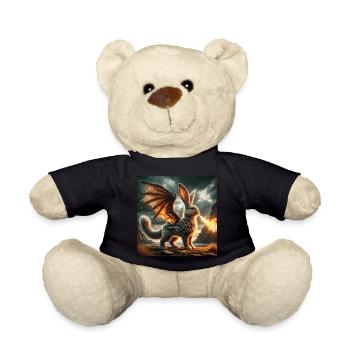 Fire Breathing Bunny Dragon #03 - Teddy Bear - black - Front