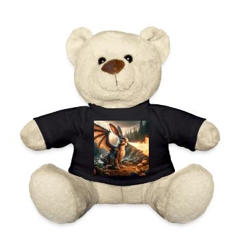 Feuerspeiender Hase Drache #14 - Teddy - Schwarz - Vorne