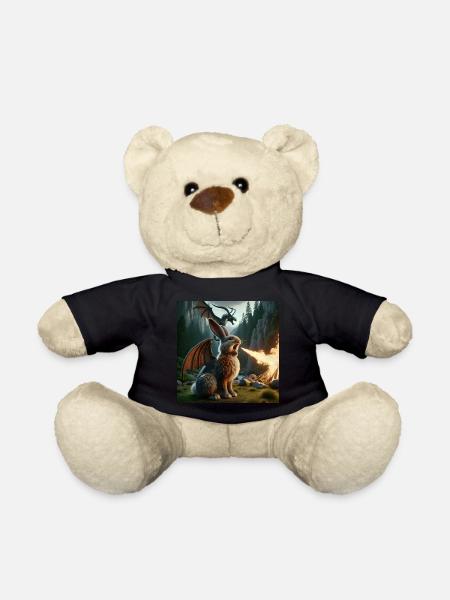 Fire Breathing Bunny Dragon #21 - Teddy Bear - black