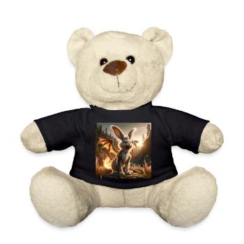 Feuerspeiender Hase Drache #24 - Teddy - Schwarz - Vorne