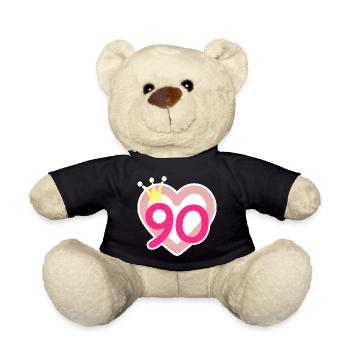 90th Birthday Princess Crown - Teddy Bear - black - Front