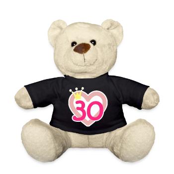 30th Birthday Princess Crown - Teddy Bear - black - Front