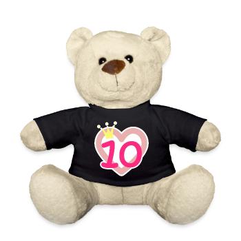 10th Birthday Princess Crown - Teddy Bear - black - Front