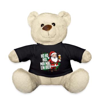 Weihnachtsmann Ho Ho Hol Mir Mal Ein Bier Lustig - Teddy - Schwarz - Vorne