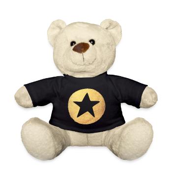 Kreis Gold Stern Weihnachten dekorativ deluxe Xmas - Teddy - Schwarz - Vorne